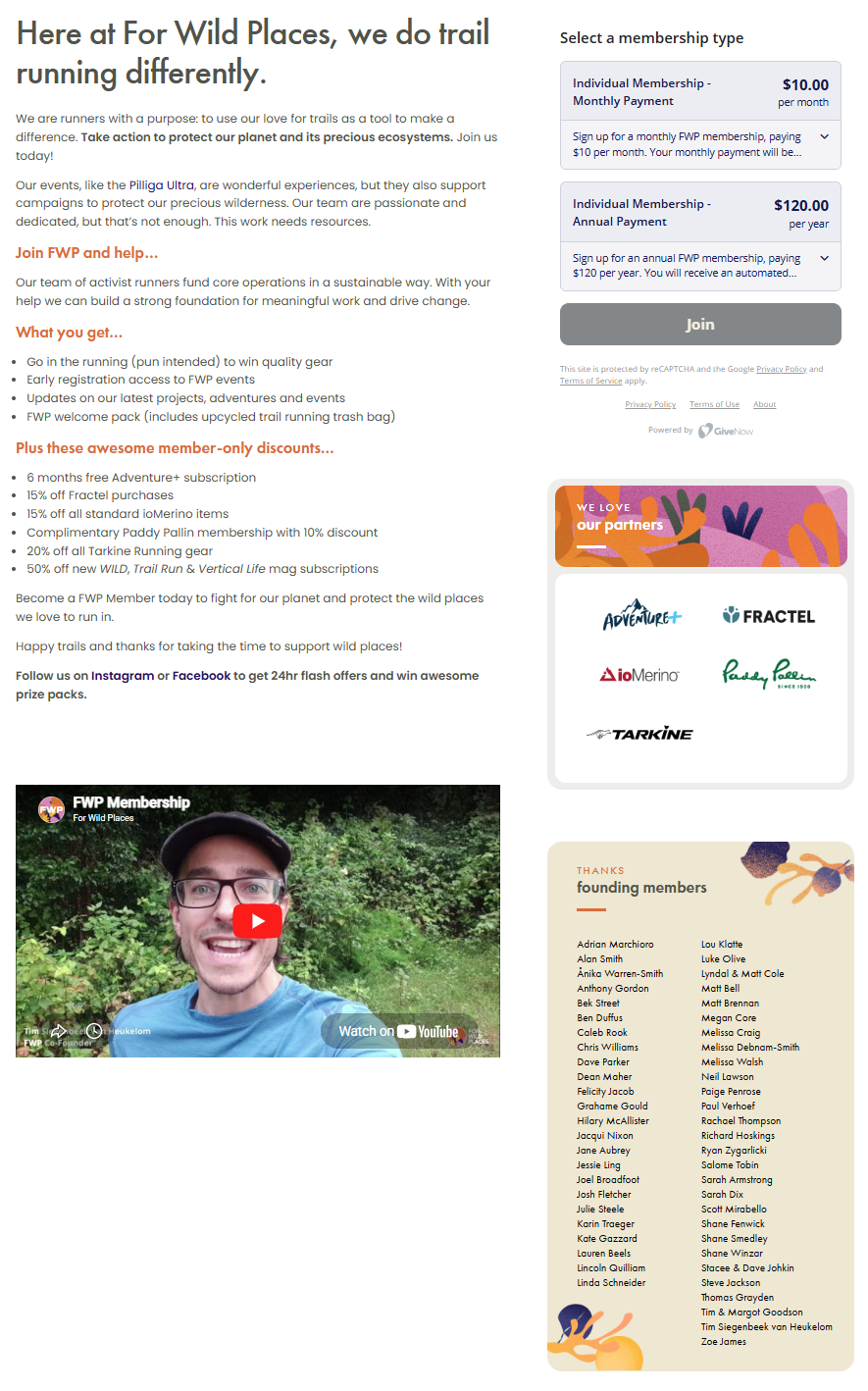 FWP - GiveNow membership embed form - best Shout For Good alternative