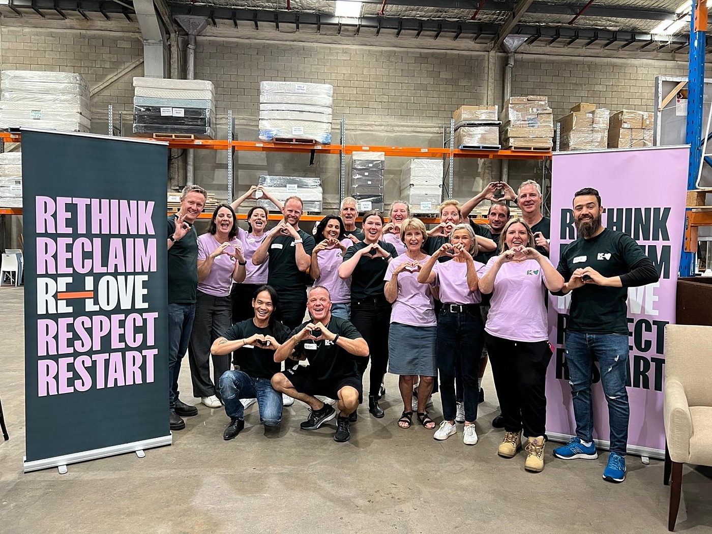 Re Love warehouse volunteers