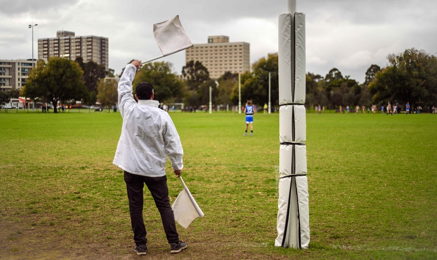 AFL footy goal