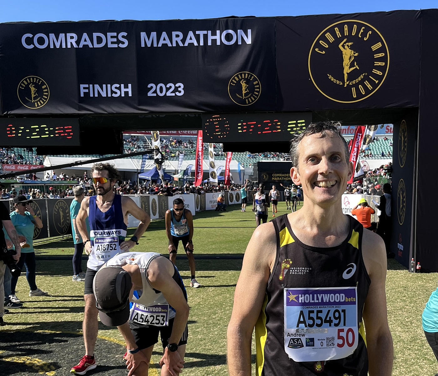 Andrew Leigh Comrades Marathon finish