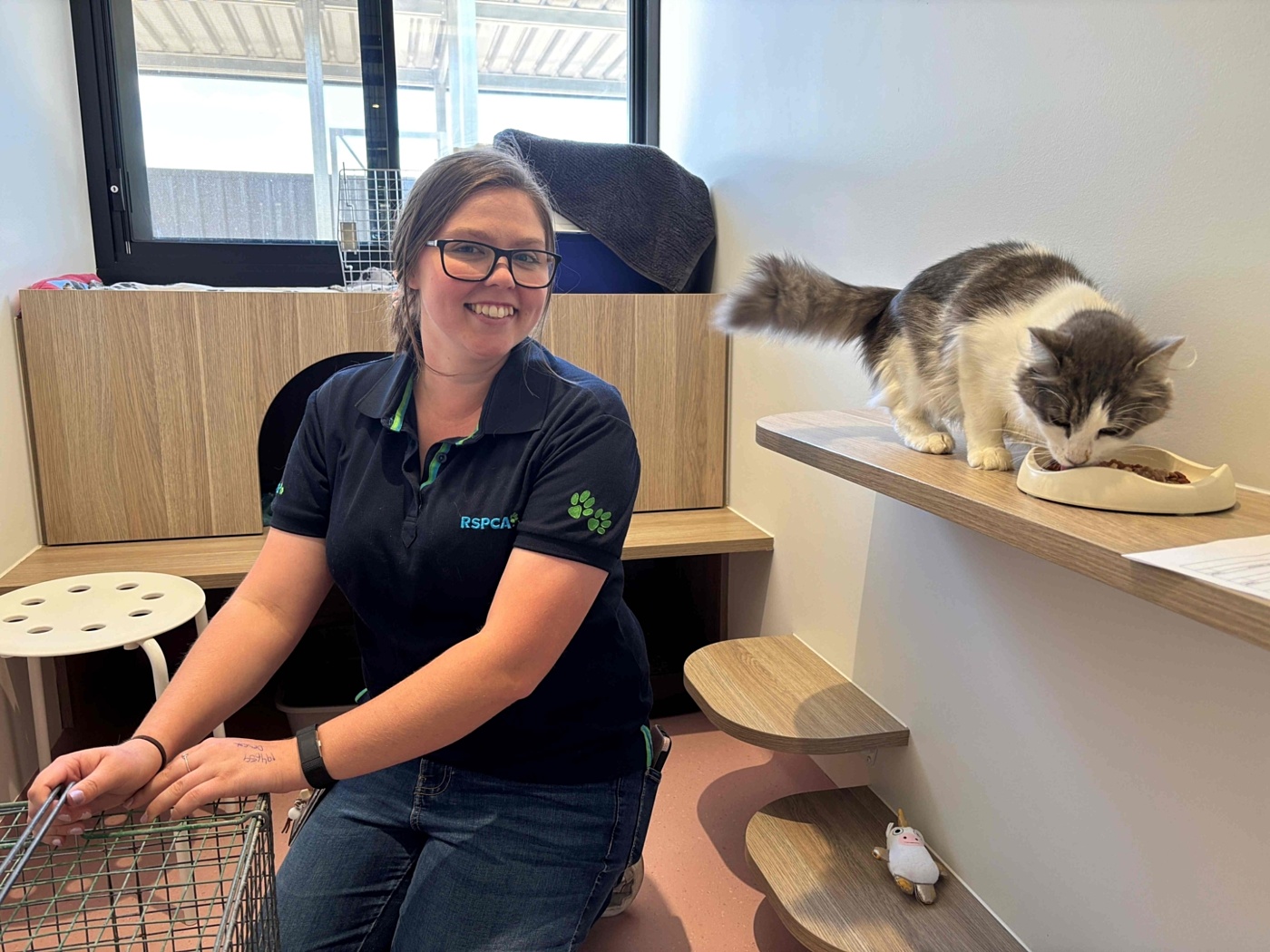 RSPCA SA staff Beth with new arrival Chrysanthemum resized