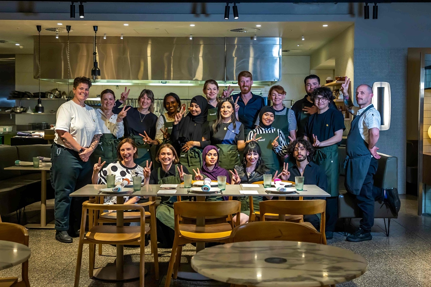 Scarf hospitality program trainees