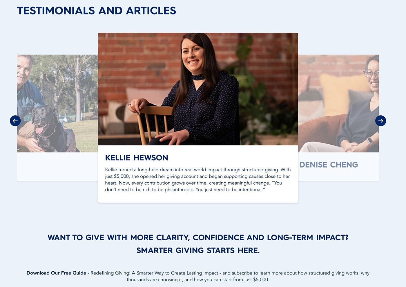 Structured giving campaign screenshot