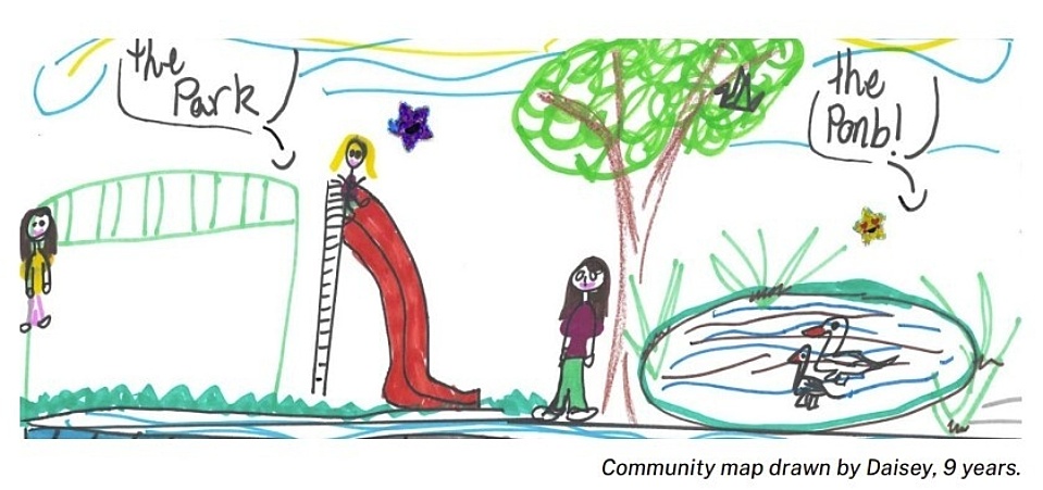 Community map drawn by Daisy aged 9