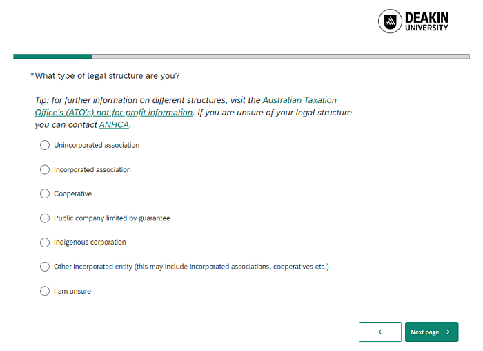Deakin NFP tax toll screenshot