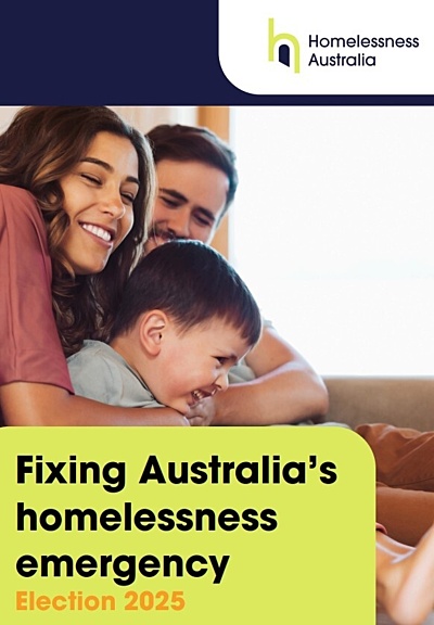 Homelessness Australia election priorities cover