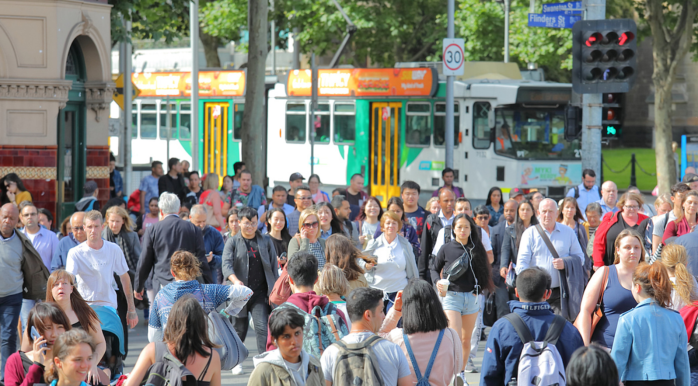 Diversity Melbourne Crowd i Stock 1086630220 landscape