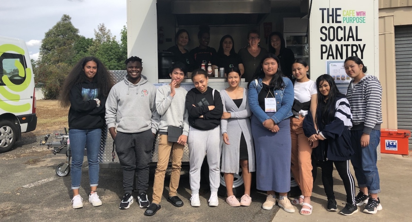 Multicultural youth group and migrant learners at Natimuk Frinj Festival