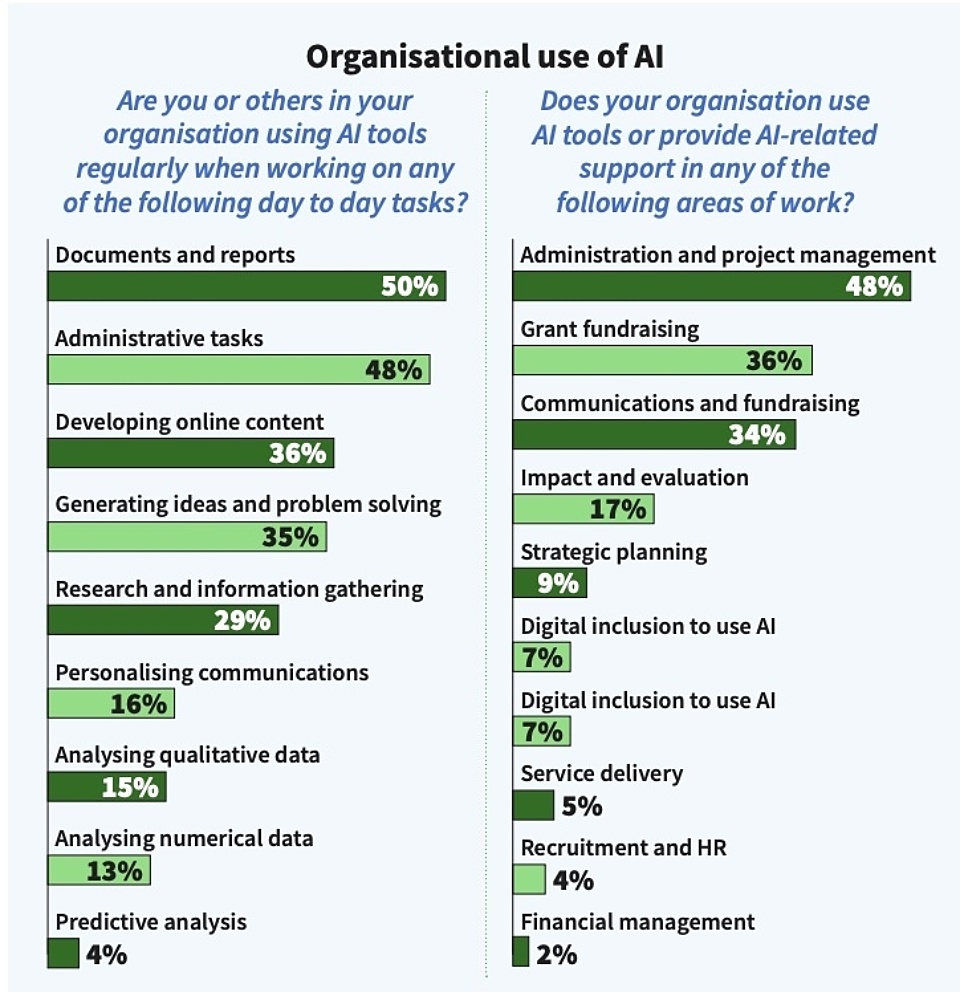 Charity Digital Skills Report2025 AI uses
