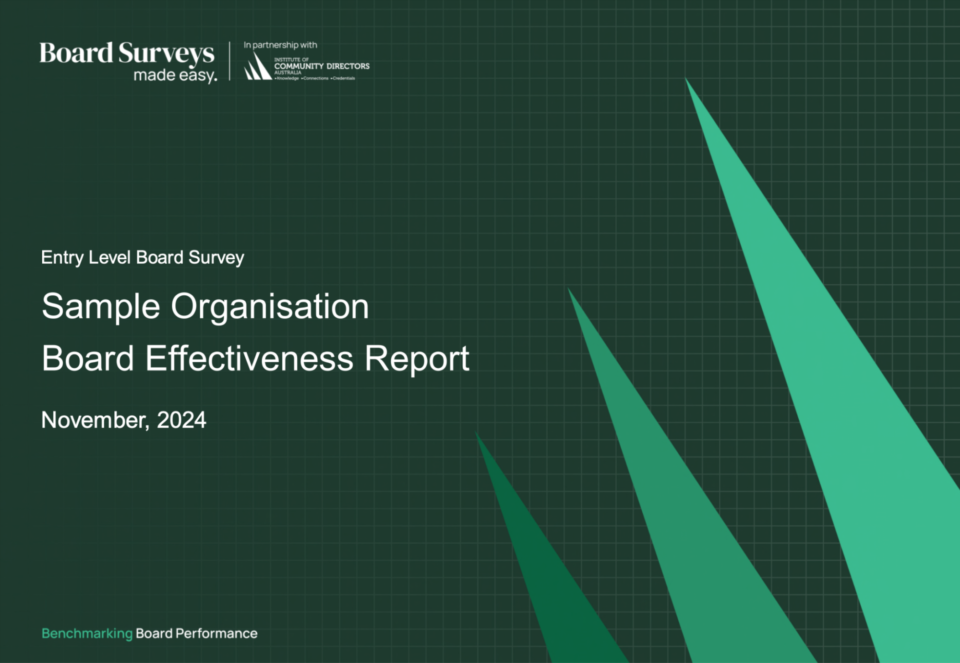 Sample Organisation Board Effectiveness Report