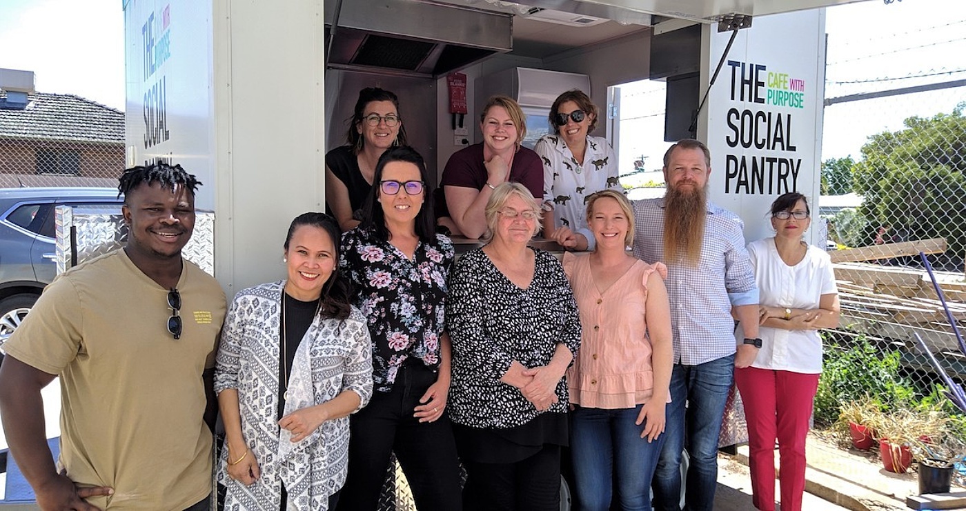 Participants checking out the Social Pantry