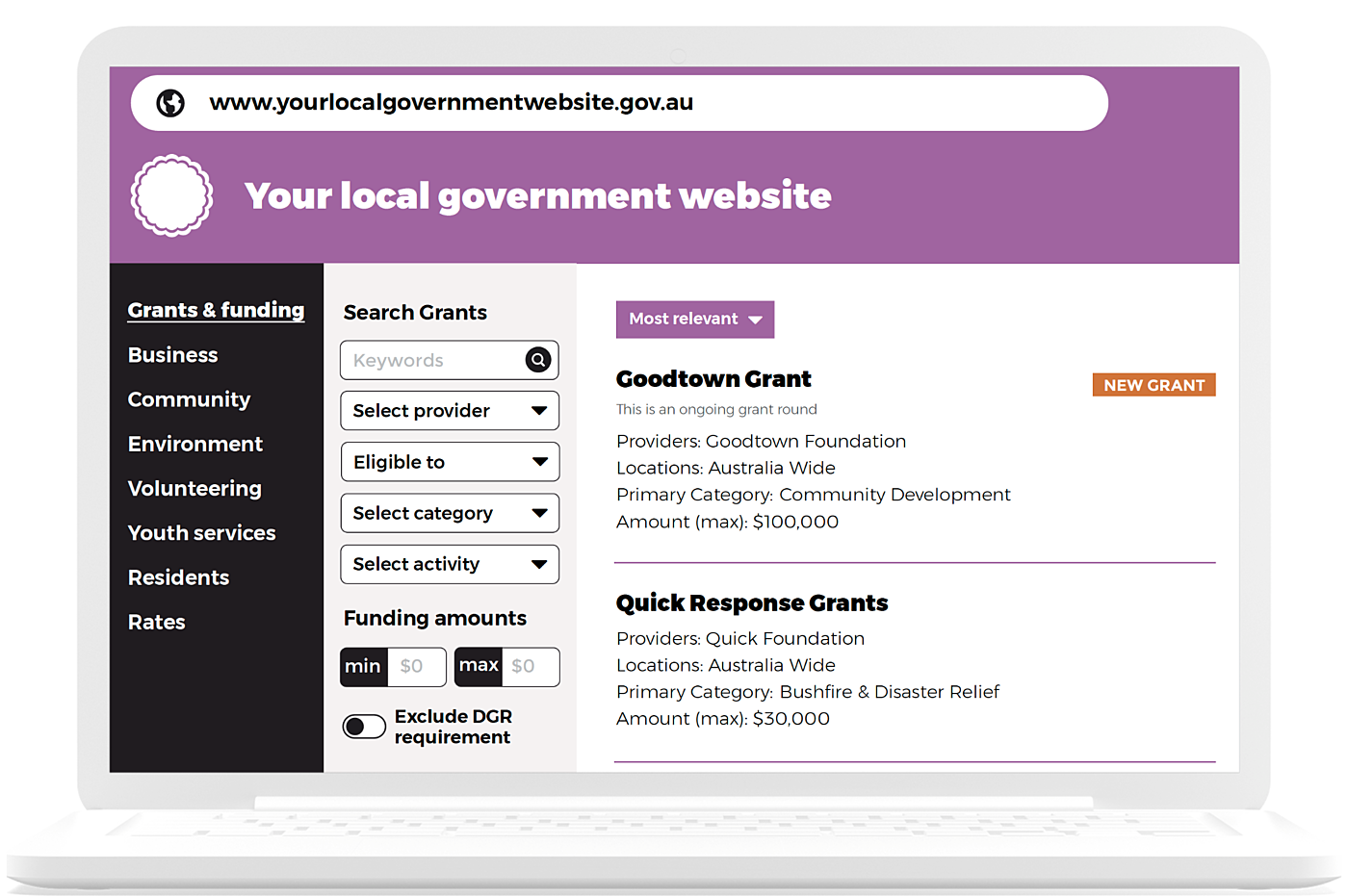 Smarty Search mock up laptop