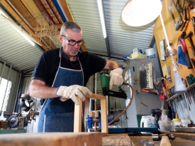 TADSA volunteer Gary Land in his workshop.