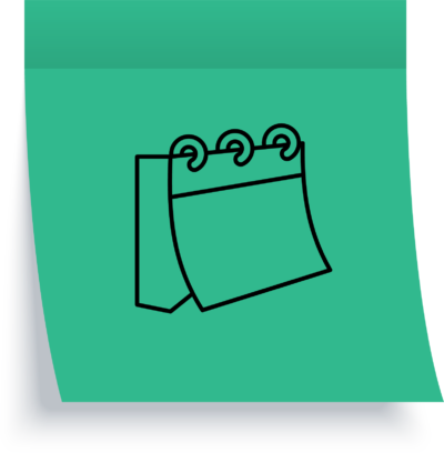 Green postit calendar