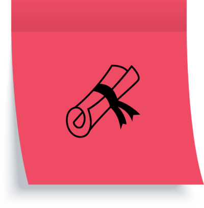 Pink postit diploma