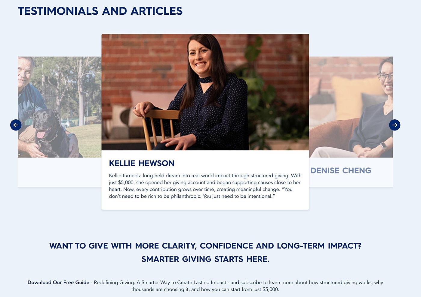 Structured giving campaign screenshot
