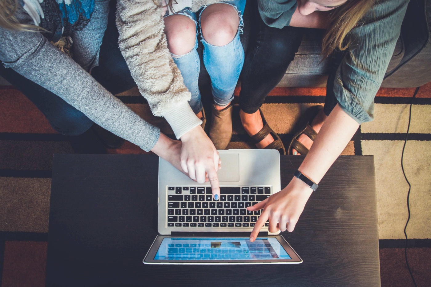 Students study laptop digital divide