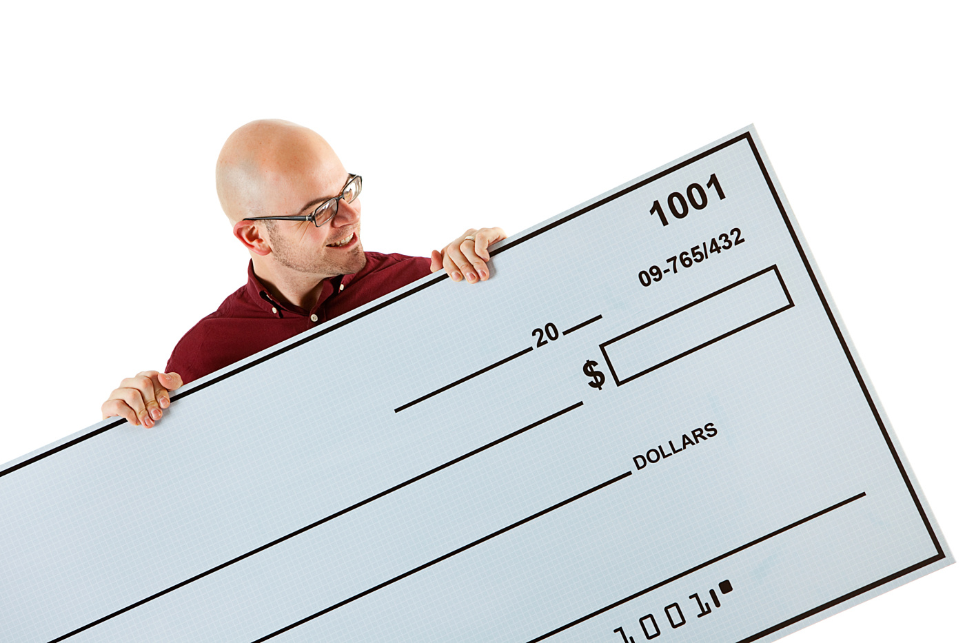 Shutterstock giant novelty cheque