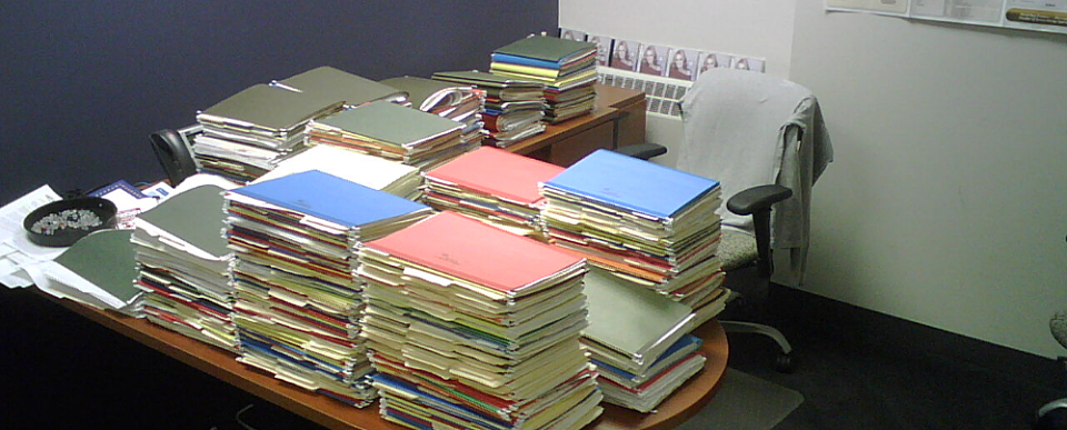 Files on desk